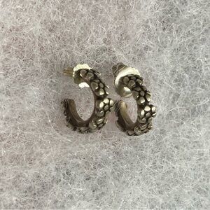 Silver Textured Hoop Earrings